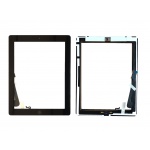 Touch glass with home button and original adhesive for Apple iPad 4 black
