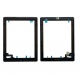 Touchscreen glass with home button and adhesive for Apple iPad 2 black