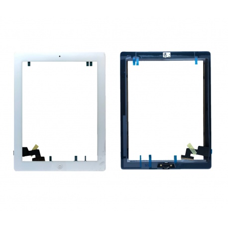 Touch glass with home button and adhesive for Apple iPad 2 white