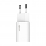 Baseus Super S1 set of USB-C 20W adapter and USB-C to Lightning 1m cable, white (UNBOXED)