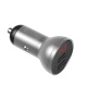 Baseus duální USB adaptér do automobilu s displejem 4,8A 24W, stříbrná (ROZBALENO)