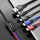 Baseus rychlý nabíjecí / datový kabel 4v1 Lightning + 2* USB-C + Micro USB 3,5A 1,2m, čern