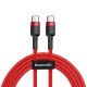 Baseus Cafule Series nabíjecí / datový kabel USB-C na USB-C PD2.0 60W Flash 2m, červená