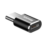 Baseus USB-C male to MicroUSB female adapter 2.4A, black