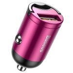 Baseus mini adaptér do automobilu USB QC 30W růžová