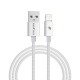 RhinoTech kabel s nylonovým opletem USB-A na Lightning 2,4A 2m bílá (ROZBALENO)