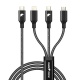 RhinoTech nabíjecí/datový kabel 3v1 USB-A-MicroUSB/Lightning/C 40W 1,2m černá (ROZBALENO)