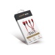 RhinoTech nabíjecí/datový kabel 3v1 USB-A-MicroUSB/Lightning/C 1,2m červená (ROZBALENO)
