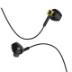 Canorous black headphones with microphone and volume control.