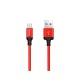 Hoco braided charging cable micro USB Times Speed 2m red-black