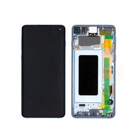 LCD + dotyk + rámeček pro Samsung Galaxy S10 G973 Prism modrá (Service Pack)