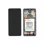 LCD + dotyk + rámeček + baterie pro Samsung Galaxy A72 4G A725F fialová (Service Pack)