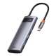 Baseus 5-in-1 multifunctional docking HUB USB-C Metal Gleam Series in grey