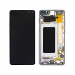 LCD + dotyk + rámeček pro Samsung Galaxy S10+ G975F Prism bílá (Service Pack)
