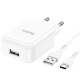 Hoco adapter set with USB port and 1m USB-C cable N2 Vigour white