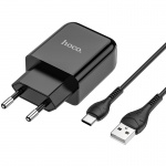 Hoco set of adapter with USB port and USB-C cable 1m N2 Vigour black
