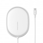 Baseus Light Magnetic Wireless Charger (For iPhone 12 with Type-C Cable 1.5M) White