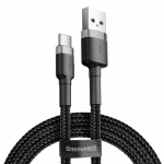 Baseus Cafule nabíjecí / datový kabel USB na USB-C 3A 0,5m šedá-černá
