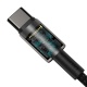 Baseus Tungsten Gold rychlonabíjecí / datový kabel USB-C na USB-C 100W 2m, černá