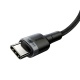 Baseus Cafule Series nabíjecí / datový kabel USB-C/USB-C 100W 2m šedá-černá