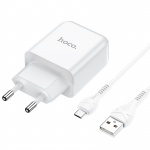 Hoco set with USB adapter and 1m Micro USB cable N2 Vigour in white