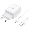 Hoco set with USB adapter and 1m Micro USB cable N2 Vigour in white