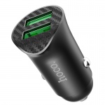 Hoco dual car charger Z39 Farsighted QC3.0 black