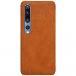 Nillkin leather flip case for Xiaomi Mi 10 Pro Qin brown
