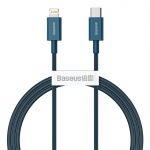 Baseus pružný nabíjecí / datový kabel USB-C/Lightning Superior Series 20W 1m modrá