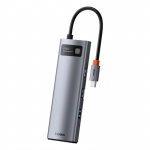 Baseus 8v1 HUB USB-C Metal Gleam Series šedá