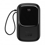 Baseus Qpow Digital Display Quick Charging Power Bank 20000Mah 20W (With Ip Cable) Black