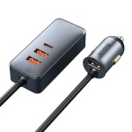 Baseus Share Together PPS Multi-Port Fast Car Charger With Extension Cord 120W 3U Grey
