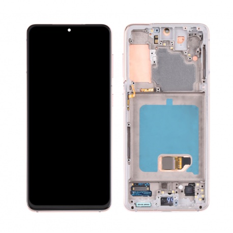 LCD + dotyk + rámeček pro Samsung Galaxy S21 5G SM-G991 bez kamery Šedá (Service pack)