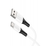 Hoco silikonový nabíjecí / datový kabel USB-C X82 1m bílá