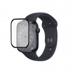 COTECi 4D sklo s celoplošným lepením s černým lemem pro Apple Watch 8 45 mm