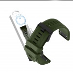 RhinoTech strap for Garmin QuickFit sports silicone 22mm dark green.