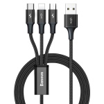 Baseus Rapid Series 3-in-1 cable 1.2m For IP + Micro + Type-C Black