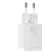 Baseus compact fast charging adapter USB-A + Type-C 20W EU, white