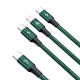 Baseus Rapid Series data cable 3-in-1 USB-C (USB-C + Lightning + USB-C) PD 20W 1.5m green