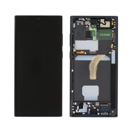 LCD + touch + frame for Samsung Galaxy S22 Ultra G908B Phantom Black (Service Pack)