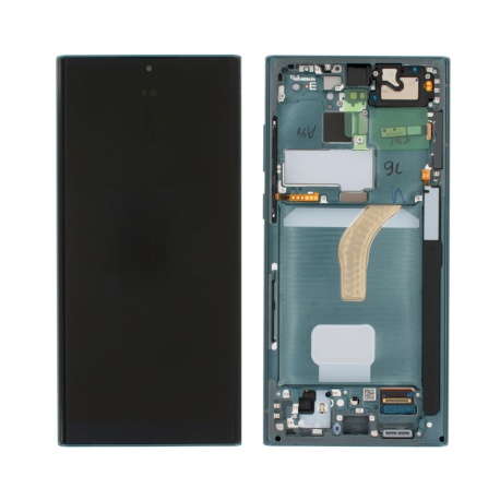 LCD + touch + frame for Samsung Galaxy S22 Ultra G908 green (Service Pack)