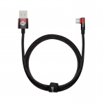 Baseus úhlový kabel USB - typ C 100W, 1 m, červený