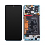 LCD + dotyk + rámeček + baterie pro Huawei P30 Lite (48MP) modrá (Service Pack)