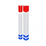 Reflexní nálepka na stojnou plochu a tyč řízení pro Scooter modrá, červená, bílá