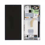 LCD + dotyk + rámeček pro Samsung Galaxy S22 Ultra G908B Phantom bílá (Service Pack)