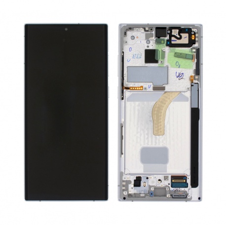 LCD + dotyk + rámeček pro Samsung Galaxy S22 Ultra G908B Phantom bílá (Service Pack)