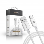 RhinoTech cable with nylon braid USB-A to USB-C 27W 1M white