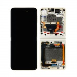 LCD + touch + frame for Samsung Galaxy Z Flip 3 5G F711 cream without camera (Service Pack)