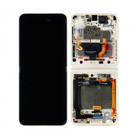 LCD + touch + frame for Samsung Galaxy Z Flip 3 5G F711 cream without camera (Service Pack)