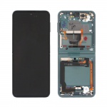 LCD + dotyk + rámeček pro Samsung Galaxy Z Flip 3 5G F711 zelená bez kamery (Service Pack)